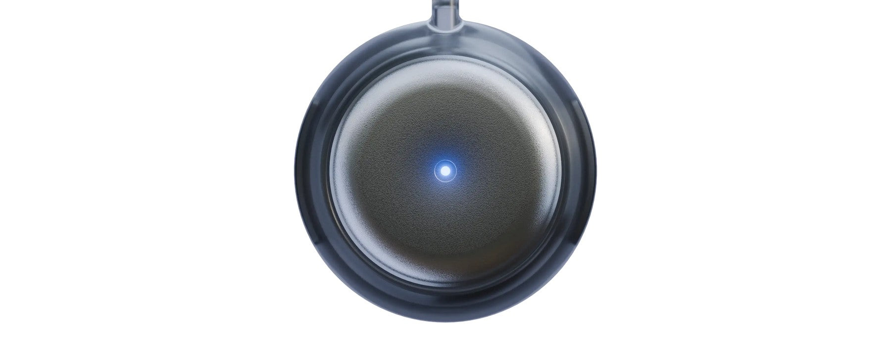 The Omi pendant, clear shell with the light on